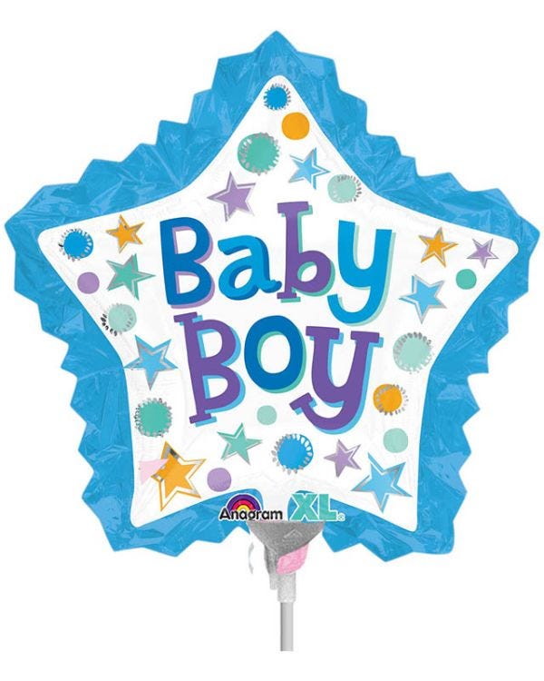 Baby Boy Star Ruffle Mini Air-fill (Uninflated)