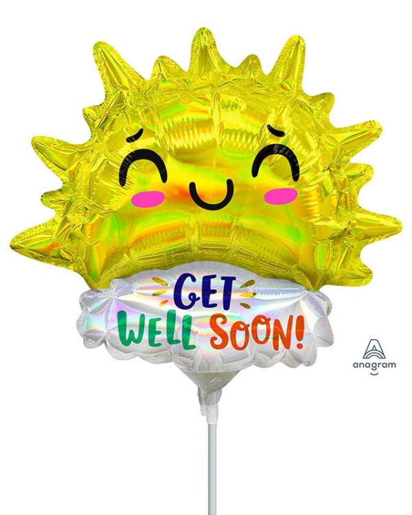 Iridescent Get Well Soon Sun Mini Air-fill (Uninflated)
