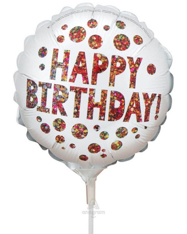 Satin Birthday Sequins Mini Air-fill (Uninflated)