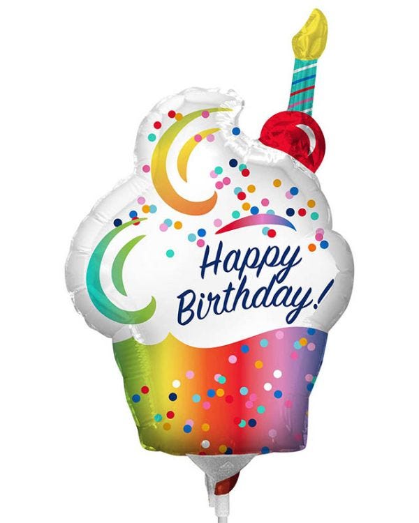 Rainbow Ombre Cupcake Mini Air-fill (Uninflated)