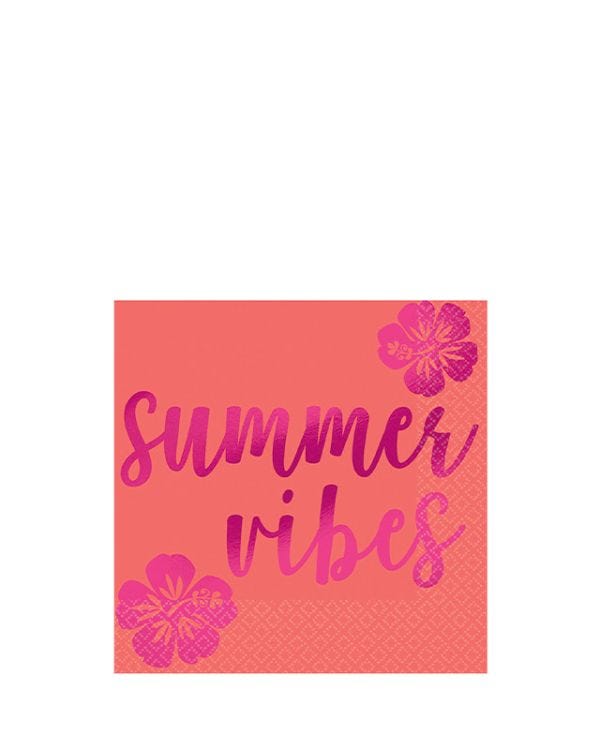Aloha Summer Vibes Paper Napkins - 25cm (16pk)