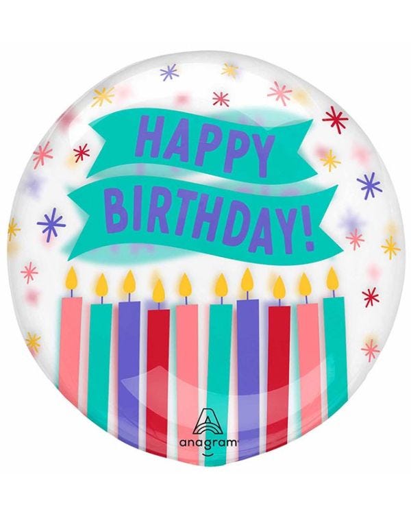 Happy Birthday Candles Clearz Balloon - 18&quot;