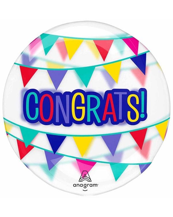 Congrats Banner Clearz Balloon - 18&quot;