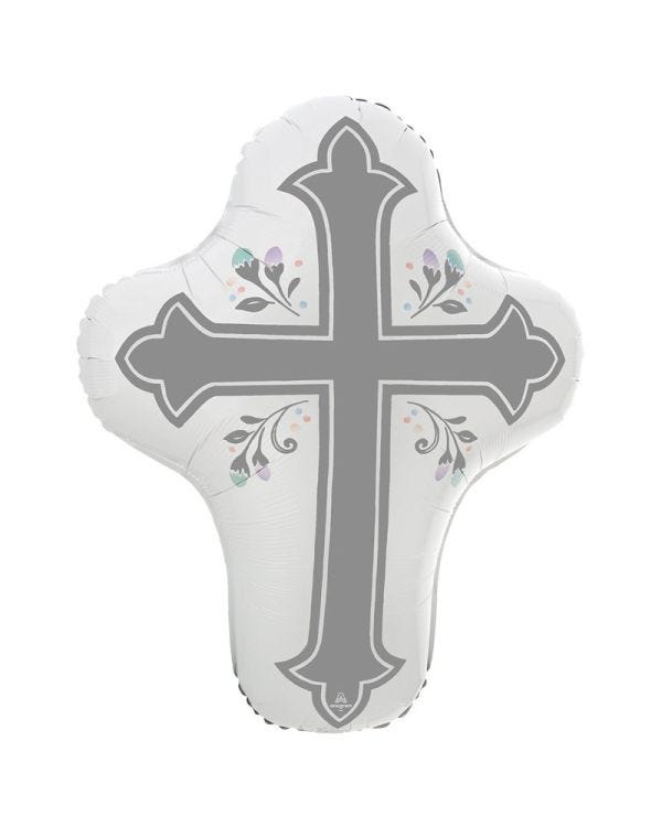 Holy Day Cross Supershape Balloon - 28&quot; Foil