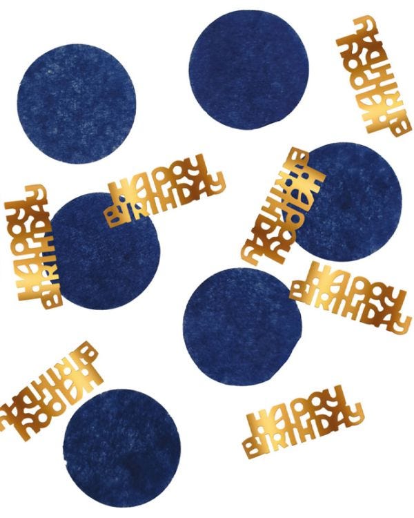 Navy &amp; Gold Happy Birthday Confetti (25g)