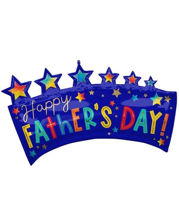 Happy Father&#039;s Day Banner Supershape Balloon - 34&quot; x 19&quot; Foil