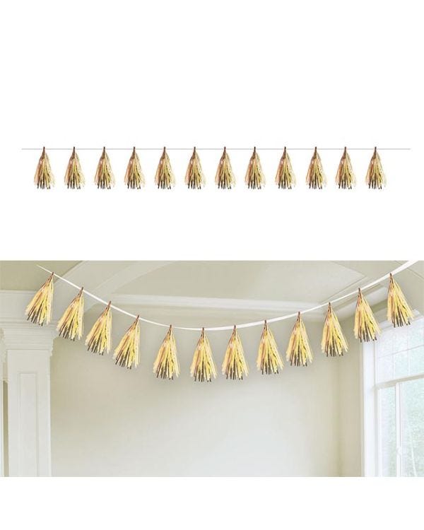 Gold Paper Tassel Decoration - 6m