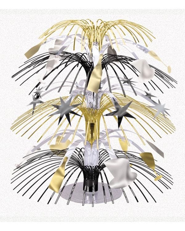 Black, Silver &amp; Gold Mini Table Centrepiece - 45.7cm