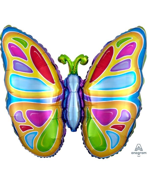 Bright Butterfly SuperShape Balloon - 25&quot; Foil