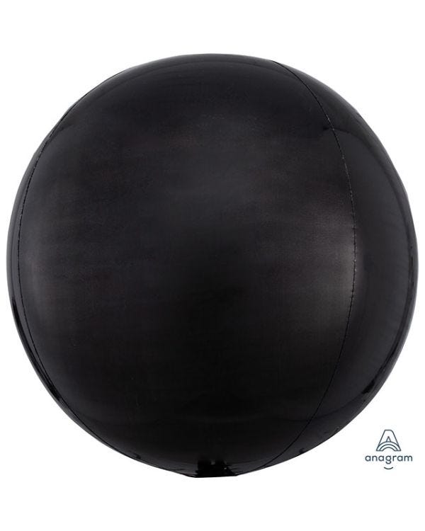 Black Orbz Balloon - 16&quot; Foil - Unpackaged