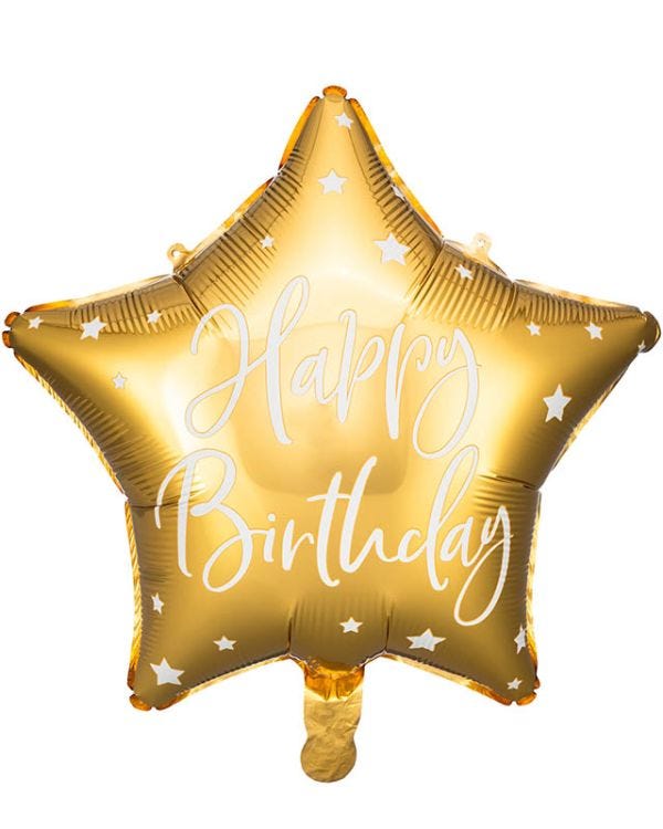 Happy Birthday Gold Star Balloon - 18&quot; Foil