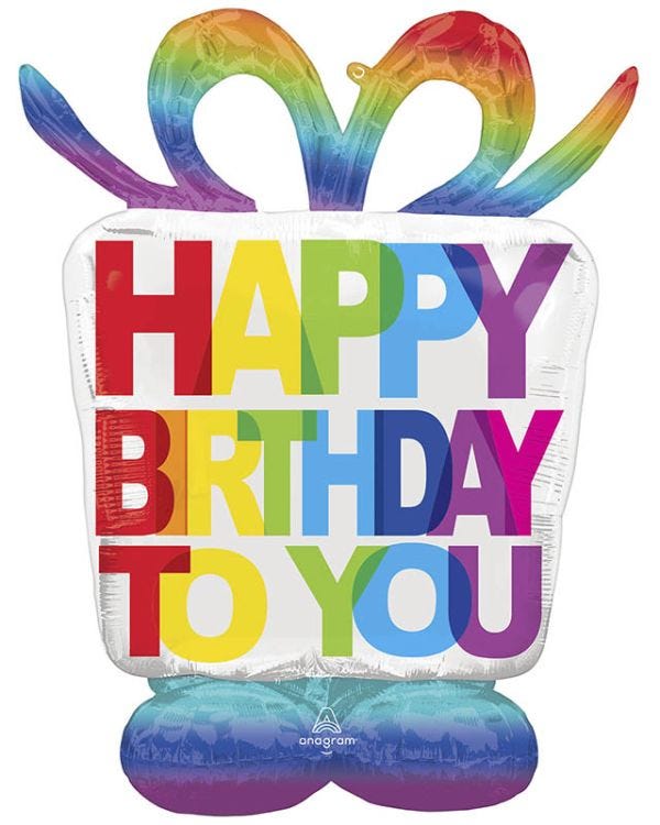 Birthday Present Airloonz Foil Balloon - 50&quot; x 38&quot;