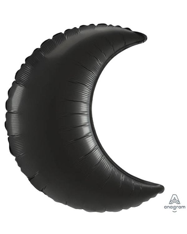 Black Satin Luxe Crescent Balloon - 35&quot; Foil