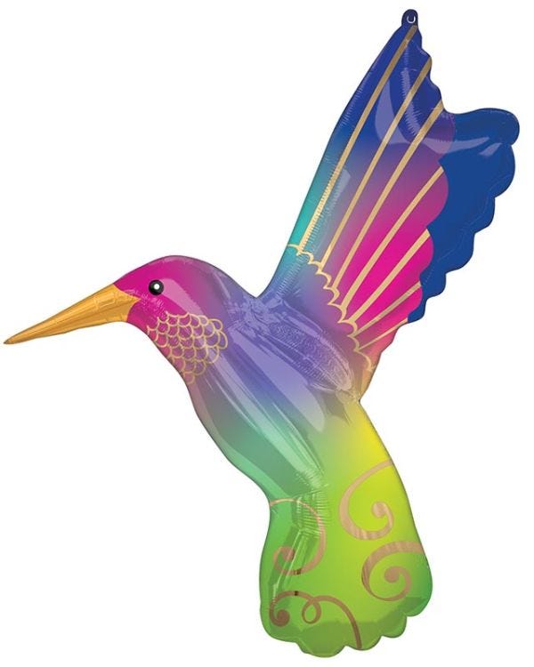 Hummingbird Supershape Balloon - 29&quot; x 36&quot; Foil