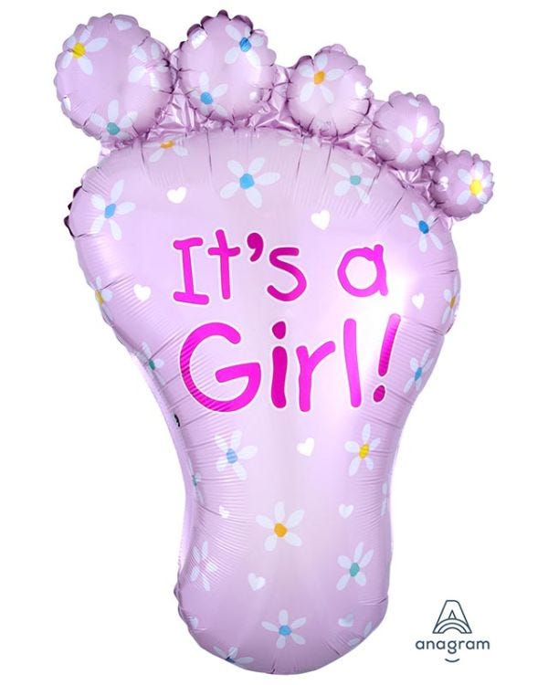 It&#039;s a Girl Foot Supershape Balloon - 32&quot; x 23&quot; Foil