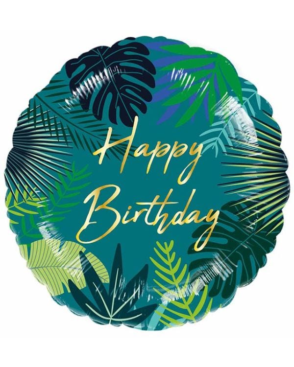 Tropical Happy Birthday Balloon - 18&quot; Foil