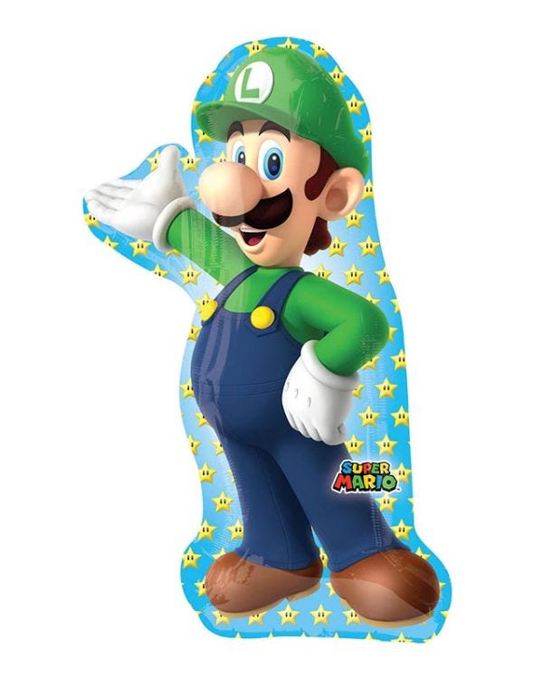 Super Mario Luigi SuperShape Balloon - 20&quot; x 38&quot; Foil