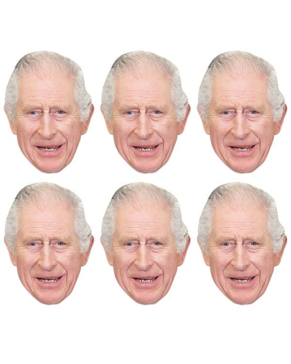 King Charles III Card Masks (6pk)