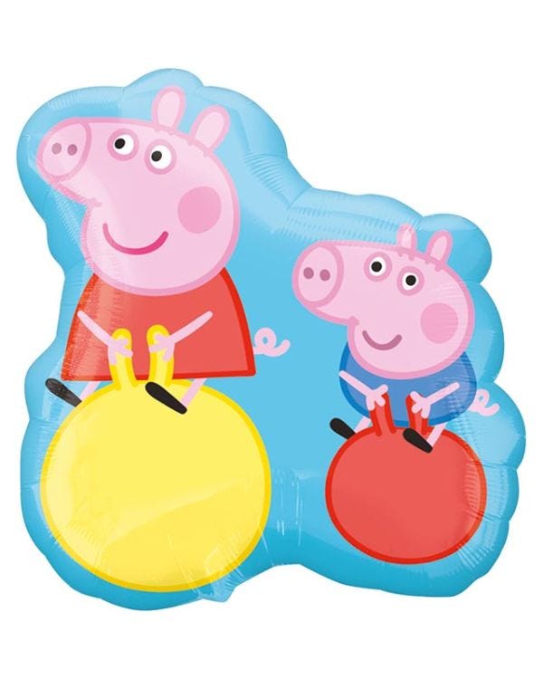 Peppa Pig &amp; George Supershape Balloon - 21&quot; x 22&quot; Foil