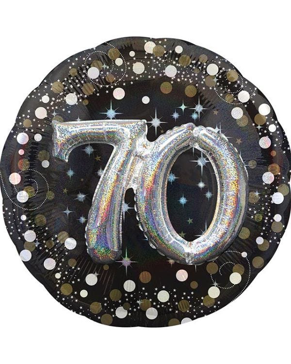 Gold Sparkling Celebration 70th Birthday Pop Balloon - 28&quot; Foil 