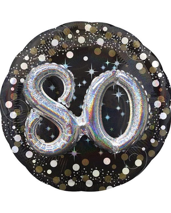 Gold Sparkling Celebration 80th Birthday Pop Balloon - 28&quot; Foil