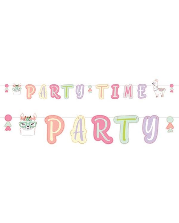 Llama &#039;Party Time&#039; Paper Banner - 2.4m
