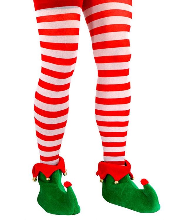 Red &amp; White Tights - Adult Plus Size