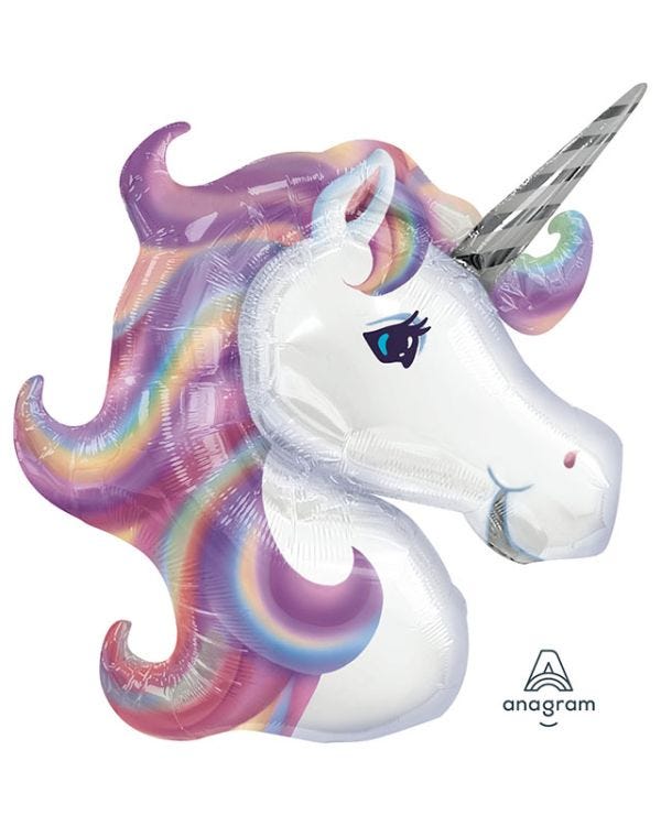 Unicorn Head Supershape Balloon - 33&quot; Foil
