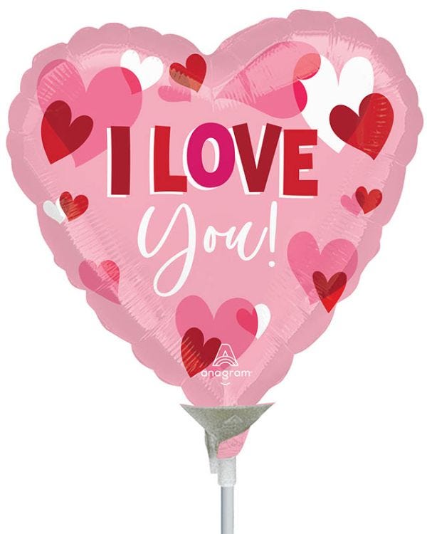 I Love You Playful Hearts Mini Air-fill (Uninflated)