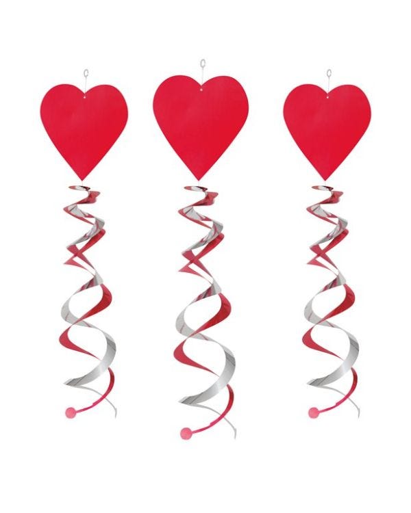 Red Heart Double Hanging Swirls - 66cm (3pk)