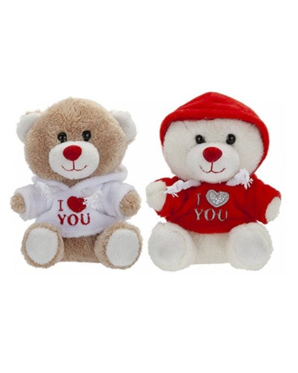 I Love You Bear with Hoody - 13cm