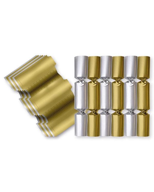 Metallic DIY Christmas Crackers - 30cm (6pk)