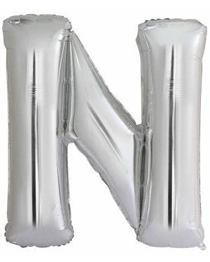 N Silver Letter Balloon - 34&quot; Foil