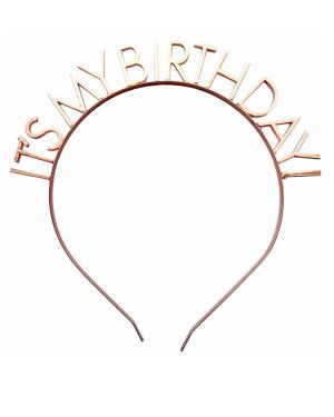 Rose Gold It&#039;s My Birthday Metal Headband