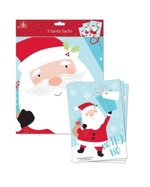 Plastic Santa Sacks (3pk)