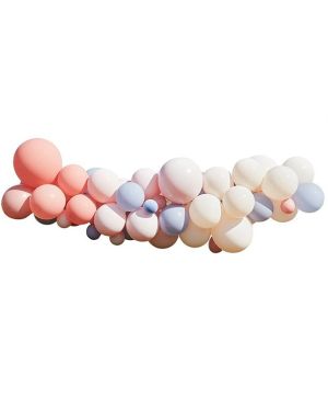 Blush, Nude &amp; Blue Balloon Arch Kit - 60 Balloons