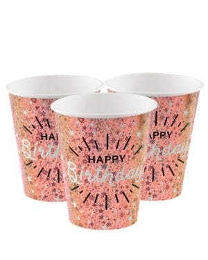 Sparkling Rose Gold Paper Cups - 270ml (10pk)