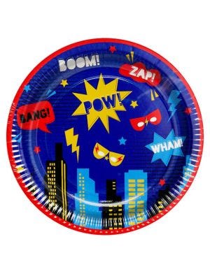 Super Hero Party Paper Plates - 23cm (8pk)