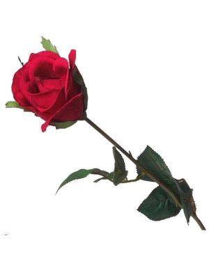 Luxury Long Stem Silk Red Rose - 59cm