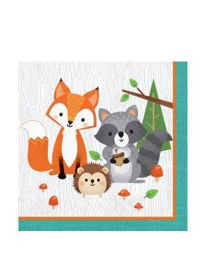 Woodland Animals Napkins - 33cm (16pk)