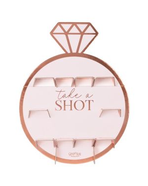 Rose Gold Hen Party Ring Shot Wall