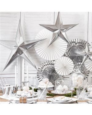 Silver Paper Star Decoration - 70cm