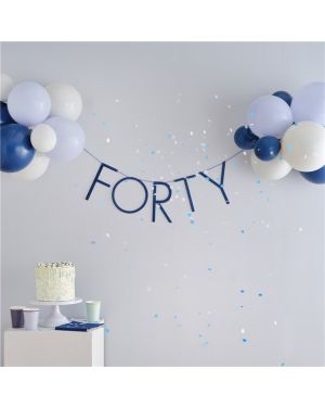 Mix it up Blue &#039;Forty&#039; Banner and Latex Balloons
