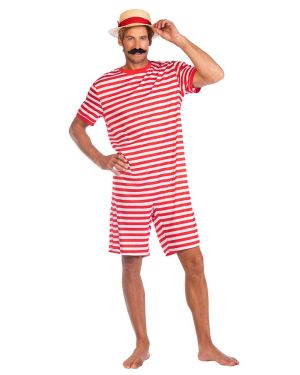 20&#039;s Red Swimsuit - Adult Costume