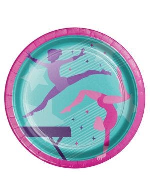 Gymnastics Party Paper Plates - 23cm (8pk)