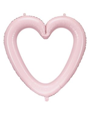 Heart Pink Foil Balloon Photo Booth Frame - 86cm x 83cm