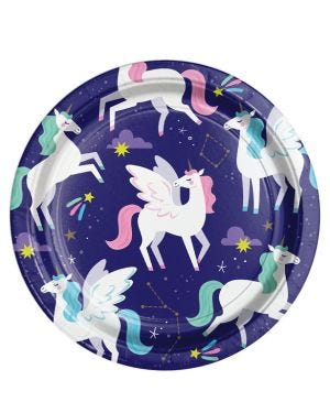 Unicorn Galaxy Paper Plates - 23cm (8pk)