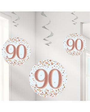 Sparking Fizz 90th Hanging Swirls (6pk)