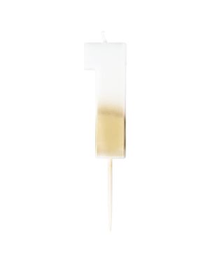 Gold Ombre Number 1 Candle - 5cm