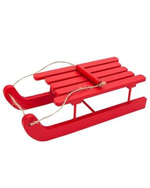 Naughty Elf Red Wooden Sleigh